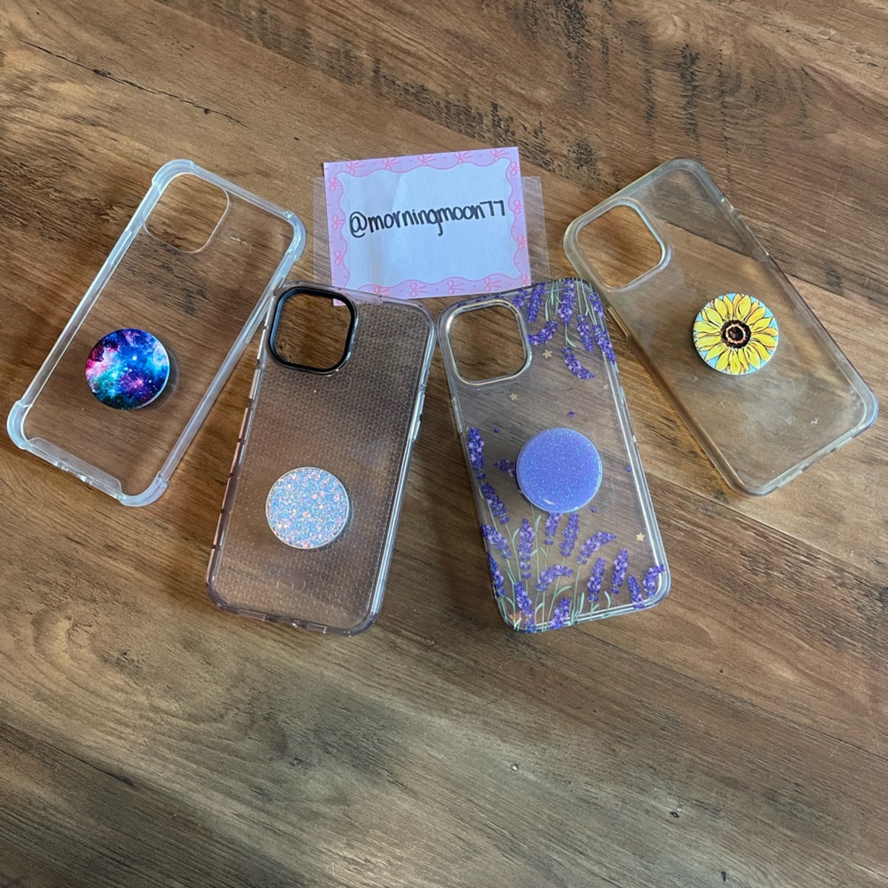 Clear and Patterned Phone Cases with PopSockets for IPhone 12 Pro Max